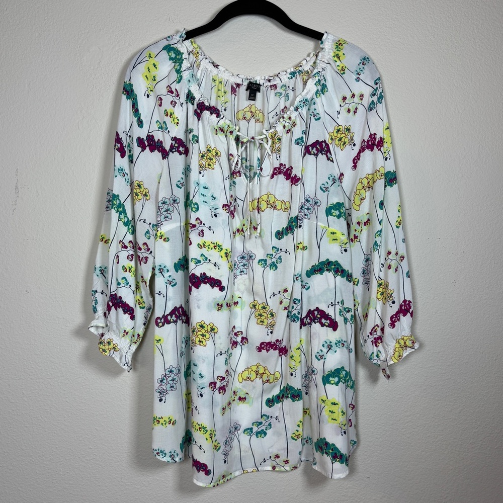 Talbots Multicolor Floral Blouse Size 1X
